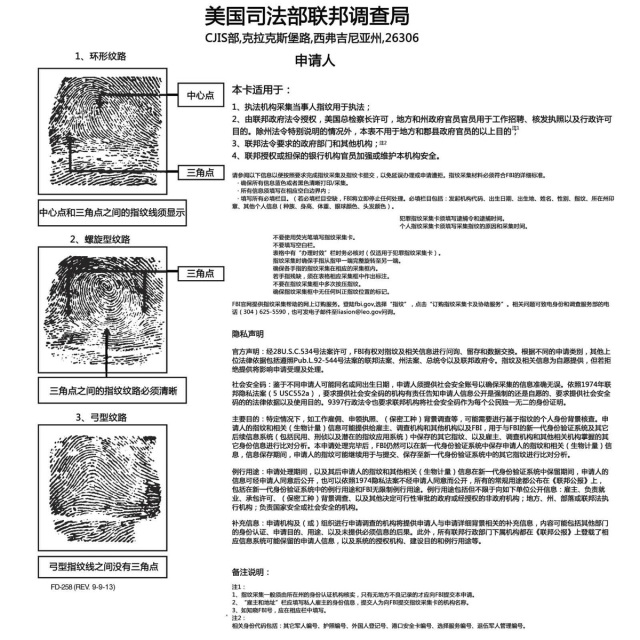 FBI指纹卡取模指南