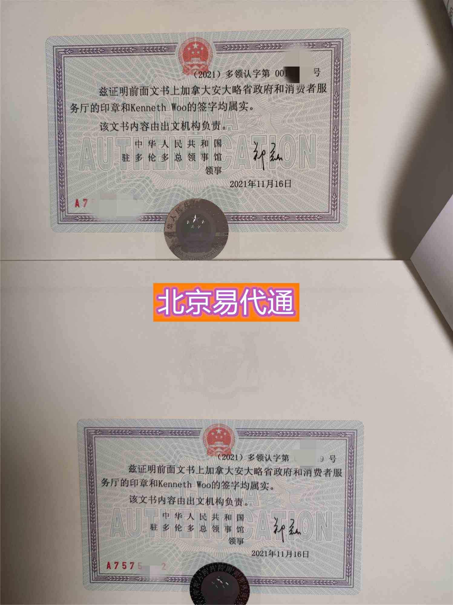 加拿大委托书公证认证