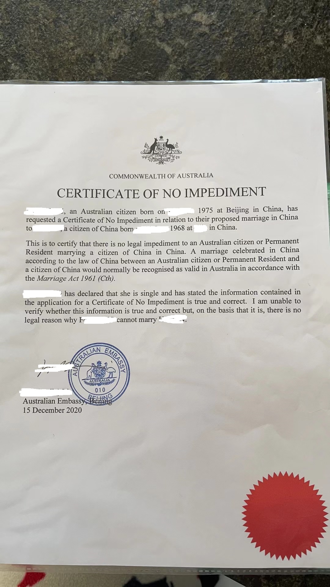 Certificates Of No Impediment CNI To Marriage Certificates Of No Impediment CNI To Marriage